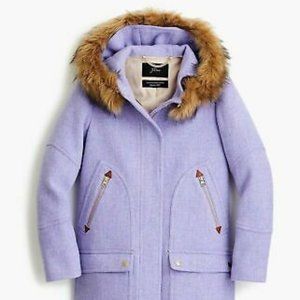 J. Crew Stadium Wool Parka Heather Purple 20 2x